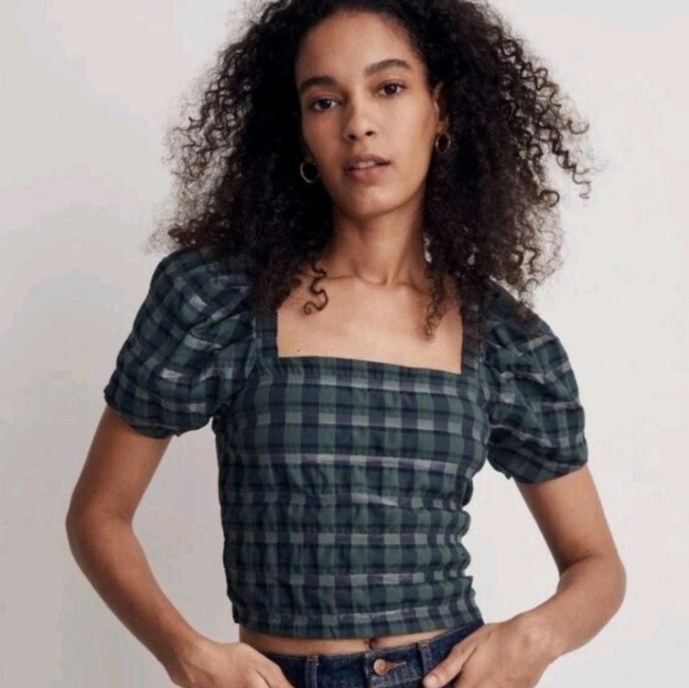 Madewell Hopewell Puff-Sleeve Crop Top